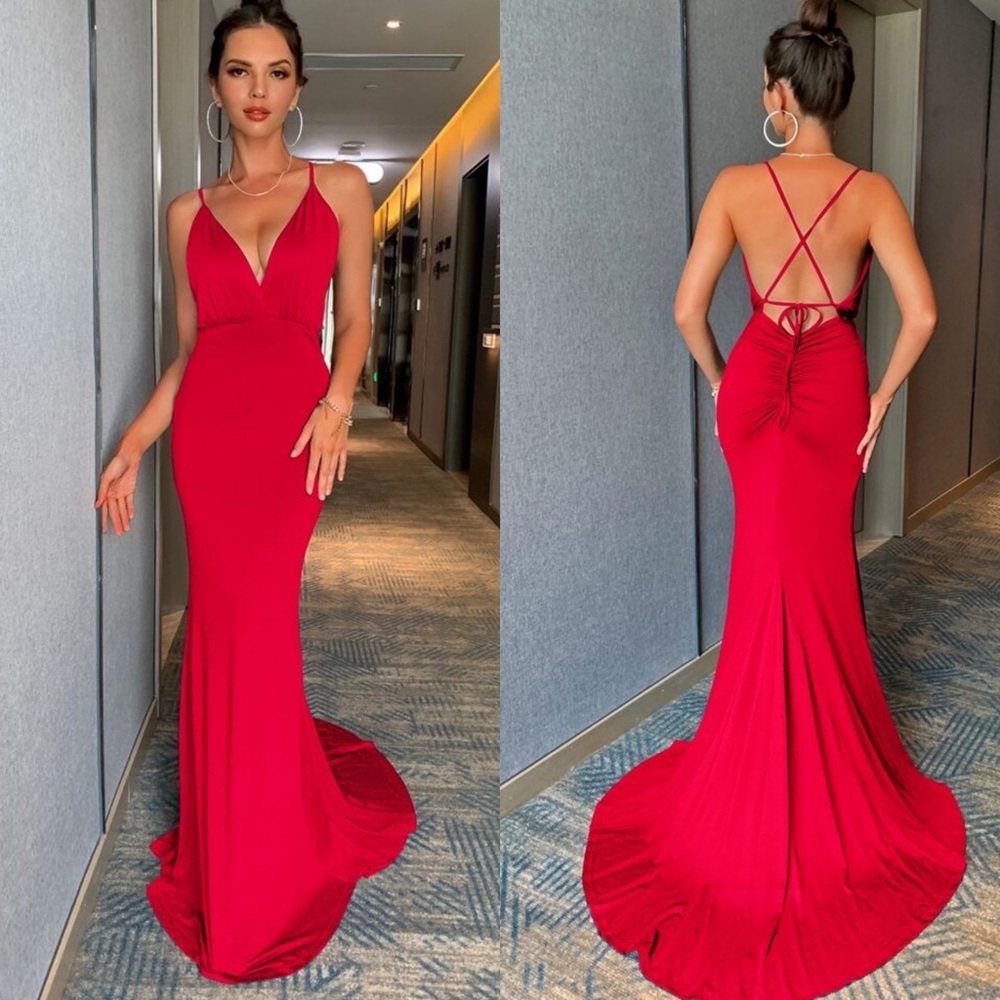 Red Body-con Evening Dress